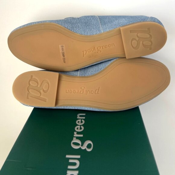 Paul Green Jean Loafers Denim Leather Flats Women Size 9.5 - Picture 5 of 8